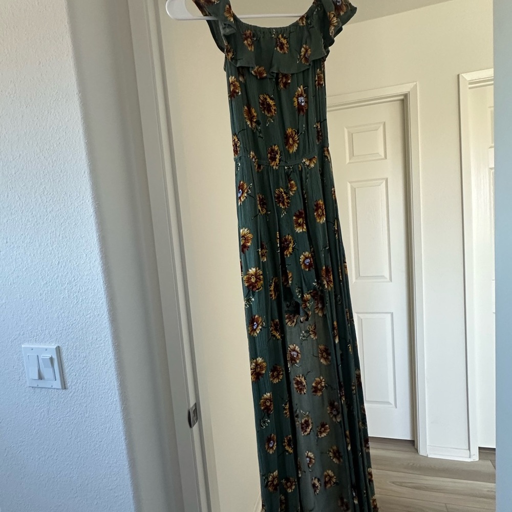 Floral Green Maxi Dress